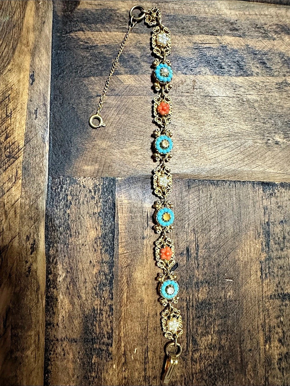 Florenzia Multicolor Charm Bracelet with safety chain